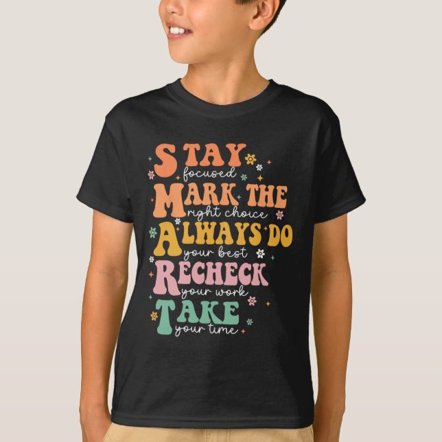 Smart Test Day Squad Funny Student Teacher Testing T Shirt (Framsida)