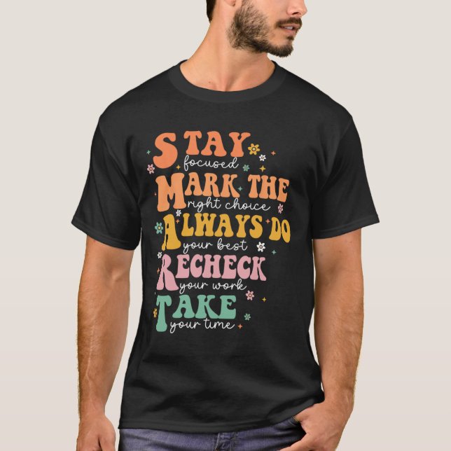 Smart Test Day Squad Funny Student Teacher Testing T Shirt (Framsida)