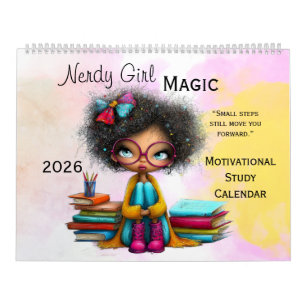 Smart tjej motivationsstudie väggkalender 2026 kalender