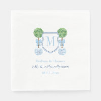 Smart Topiary Par Bröllop Vapensköld Monogram