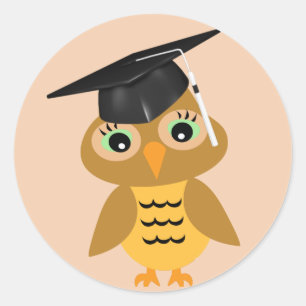 Smart Uggla Student Runt Klistermärke