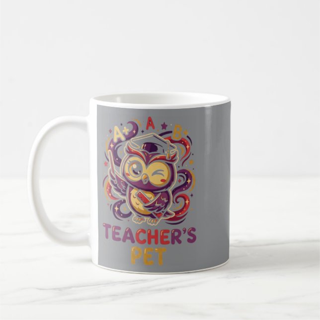 Smart Ugglas husdjur för examen akademisk student Kaffemugg (Vänster)