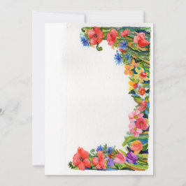 smart vattenfärgsfärg, blommigt gräns anteckningskort
