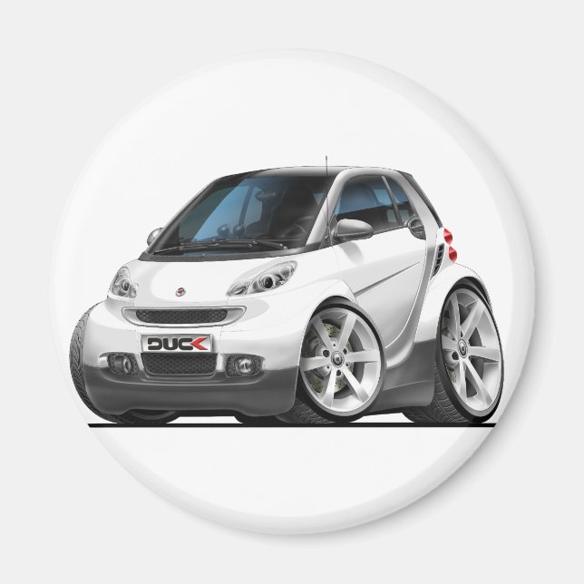 Smart White Car Magnet (Framsidan)