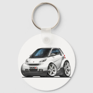 Smart White Car Nyckelring