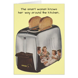 Smart Woman Birthday Celebration Retro Funny Humor Hälsningskort