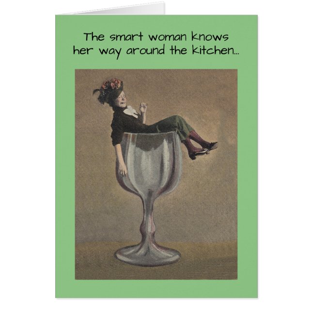 Smart Woman Birthday Celebration Retro Funny Humor Hälsningskort (Framsidan)