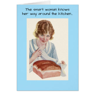 Smart Woman Birthday Celebration Retro Funny Humor Hälsningskort