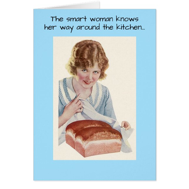 Smart Woman Birthday Celebration Retro Funny Humor Hälsningskort (Framsidan)