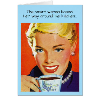 Smart Woman Birthday Celebration Retro Funny Humor Hälsningskort