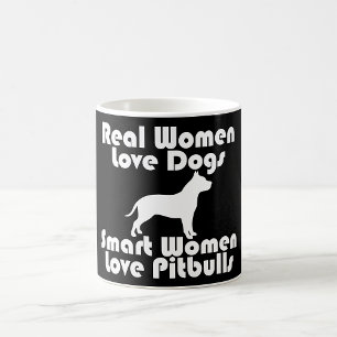 Smart Women Kärlek Pitbulls Kaffemugg