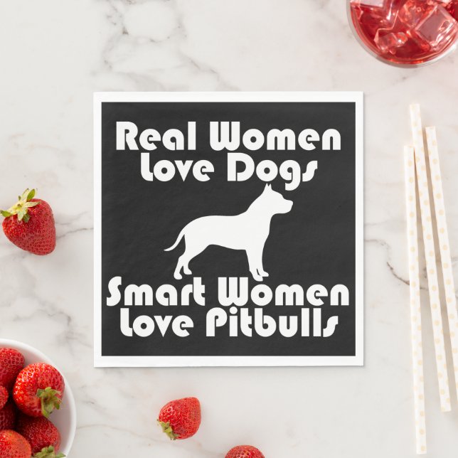 Smart Women Kärlek Pitbulls Napkins Pappersservett (Insitu)