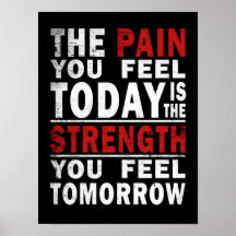 Smärta är styrka Gym Fitness Motivational Poster