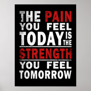 Smärta är styrka Gym Fitness Motivational Poster