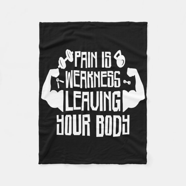 Smärta är svaghet som Lämnar kroppen Fleecefilt (Framsidan)