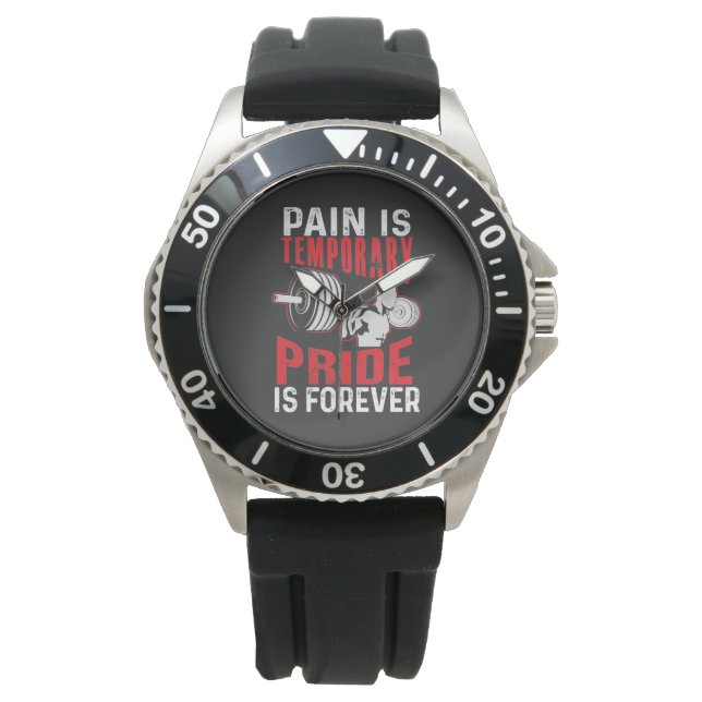 Smärta Är Tillfällig Stolthet Är Evig Armbandsur (Framsida)