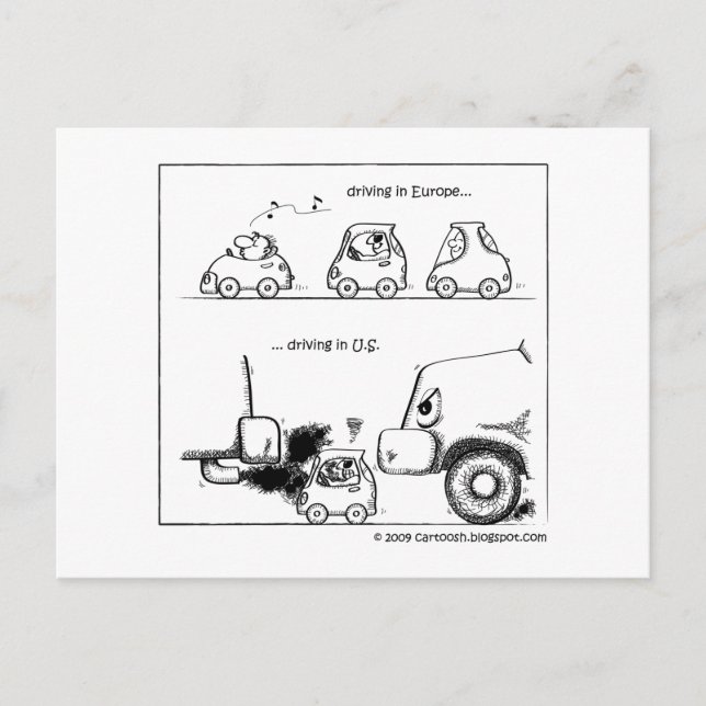 Smarta bilar i USA Vykort (Framsida)