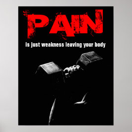 Smärta Bodybuilding Fitness Inspirerande Hantel Poster