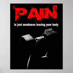 Smärta Bodybuilding Fitness Inspirerande Hantel Poster