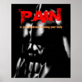 Smärta Bodybuilding Fitness Inspirerande Poster