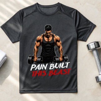 Smärta Byggde Denna Bästsport T-Shirt – Vild Träni
