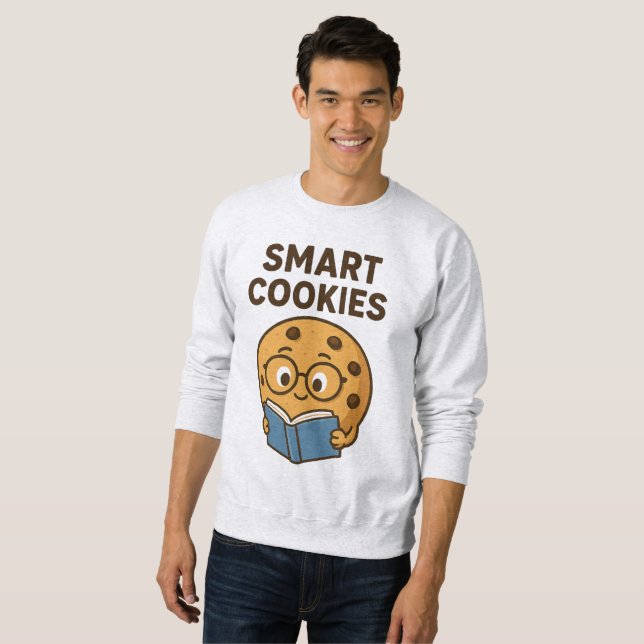 Smarta cookies - Lär dig, växa, skaka 🍪 📚 Lång Ärmad Tröja (Hel framsida)