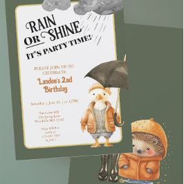 Smärta eller Shine Vår eller Fall Woodland Birthda Inbjudningar