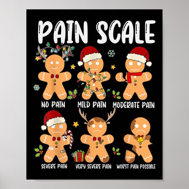 Smärta  gingerbröd Trauma Nurse jul Nurs Poster (Framsidan)