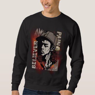 Smärta Gör Troende Motiverande | Grunge-grafik Lång Ärmad Tröja