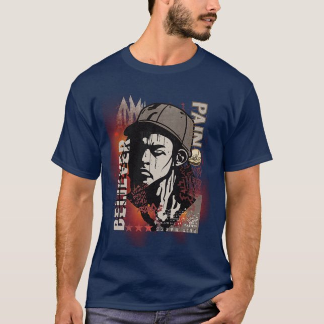 Smärta Gör Troende Motiverande | Grunge-grafik  T Shirt (Framsida)