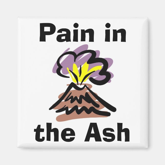 Smärta i Ash - Islandet Volcano Magnet (Framsidan)