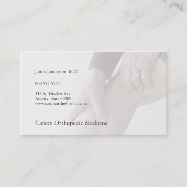 Smärta i benets rygg visitkort (Framsida)