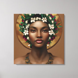 Smärta i kraft   Afrikansk-amerikansk drottning Canvastryck