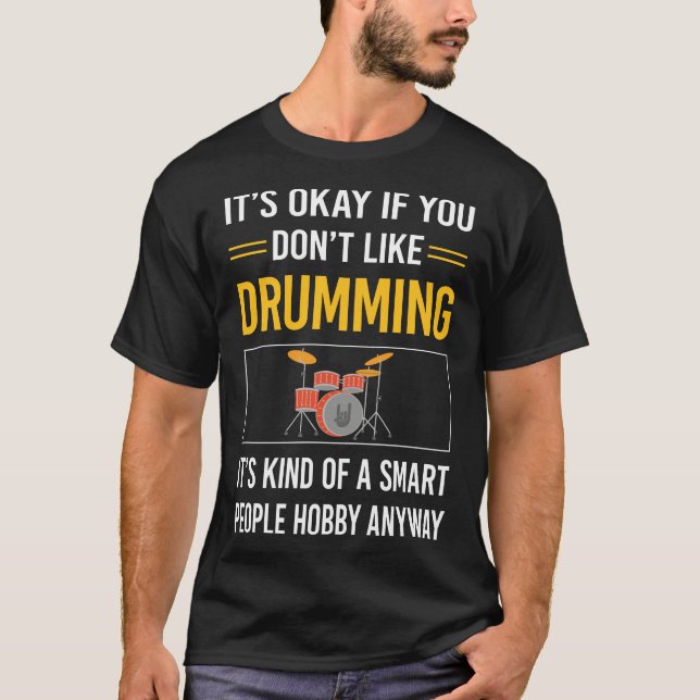 Smarta människor trummar Trummis Trumma Trummor T Shirt (Framsida)