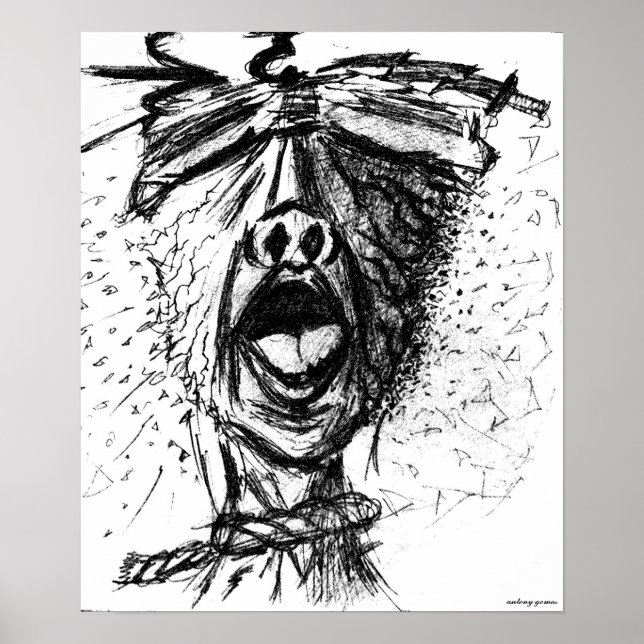 Smärta och befruktning - Pennskiss Poster (Framsidan)