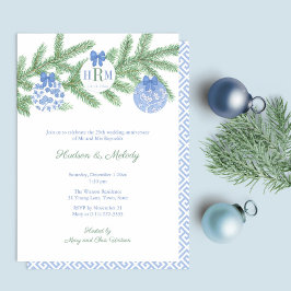 Smarta semestrar Monogram bröllops årsdag fest Inbjudningar