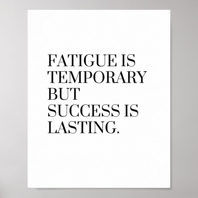 Smärtan är tillfällig, men framgången är permanent poster (Framsidan)