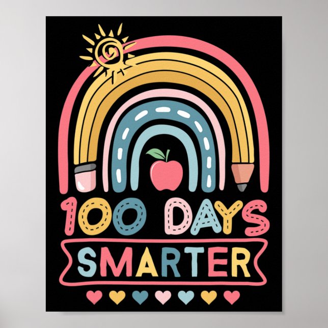 Smartare 100-dagarsdag för skollärarflickors pojk poster (Framsidan)