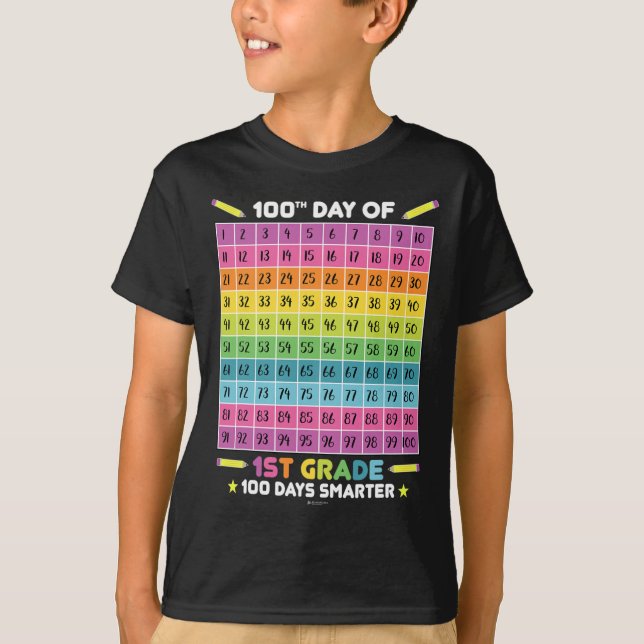 Smartare 100-dagarsdag i skolan 1:a Klass Student T Shirt (Framsida)