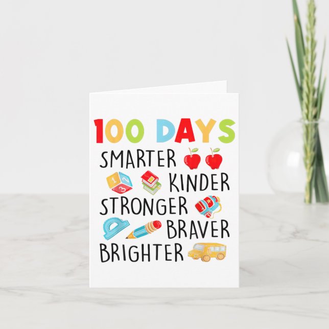 Smartare Kinder-förstärkare 100 skoldagar Kort (Framsida)