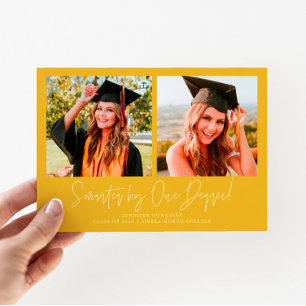 Smartare med en grad gul examen multi foto meddelande