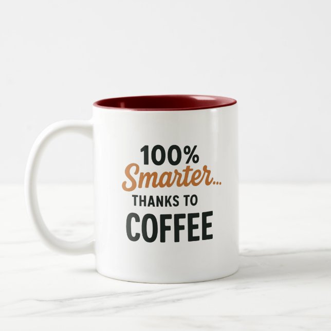 Smartare tack vare kaffemugg – Rolig kaffetext (Vänster)