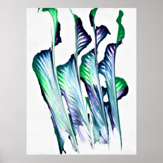 Smärtborttagare 1 Lila Blomma Abstrakt Konsttryck Poster
