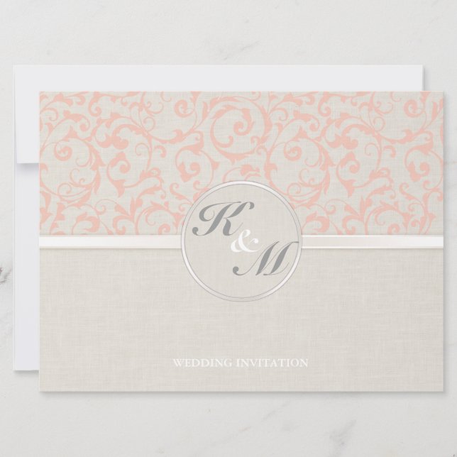 SmartElegance Coral Wedding-inbjudan Inbjudningar (Framsida)