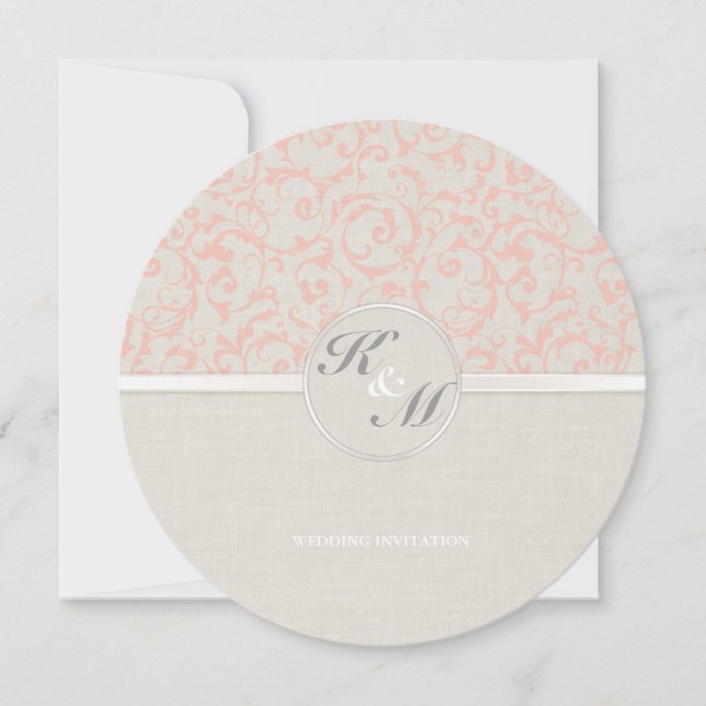 SmartElegance Coral Wedding-inbjudan Inbjudningar (Framsida)