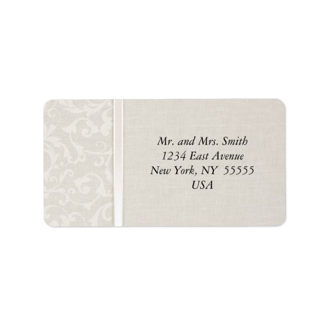SmartElegance Natural Bröllop-samling Adressetikett (Framsidan)