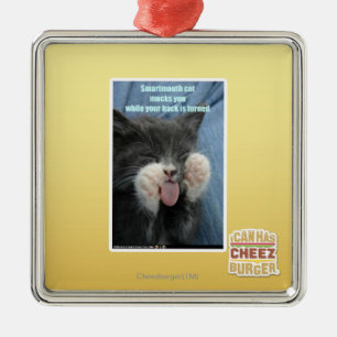 Smartmouth katt julgransprydnad metall