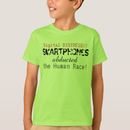 Smartphone Abduced Human Tävling Funny Kids Tee Shirt