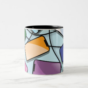 Smartphone med en nos Två-Tonad mugg