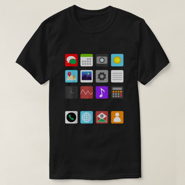 Smartphone Mobile App Cell Mobil Costume Halloween T Shirt (Design framsida)